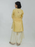 Pure Chiniya Silk Kurti and Bottom with Organza Dupatta