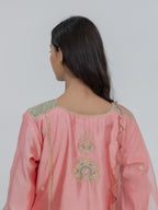 Pure Chiniya Silk Kurti and Bottom with Organza Dupatta