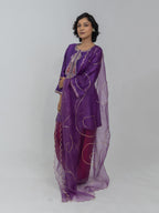 Pure Chiniya Silk Kurti and Farsi Salwar with Organza Dupatta