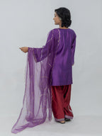Pure Chiniya Silk Kurti and Farsi Salwar with Organza Dupatta