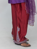 Pure Chiniya Silk Kurti and Farsi Salwar with Organza Dupatta