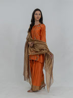 Pure Chanderi Silk Kurti and Bottom with Pure Tissue Dupatta