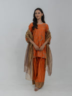 Pure Chanderi Silk Kurti and Bottom with Pure Tissue Dupatta