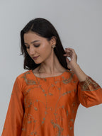 Pure Chanderi Silk Kurti and Bottom with Pure Tissue Dupatta