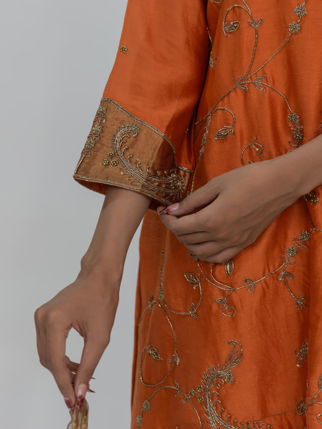 Pure Chanderi Silk Kurti and Bottom with Pure Tissue Dupatta