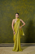Pure Georgette Satin Saree With Original Gota Patti Work